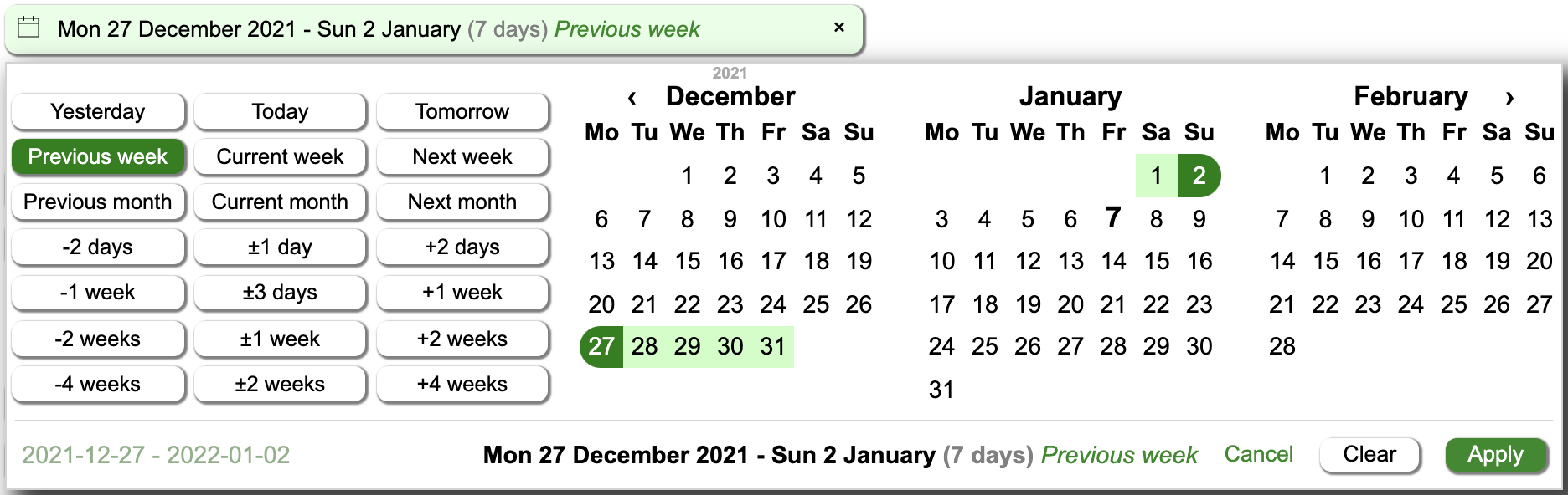 Example of the NNM Local date range picker